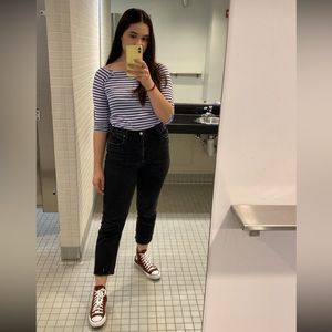 Abercrombie & Fitch Ultra High Rise Straight Leg Ankle Jeans - Black